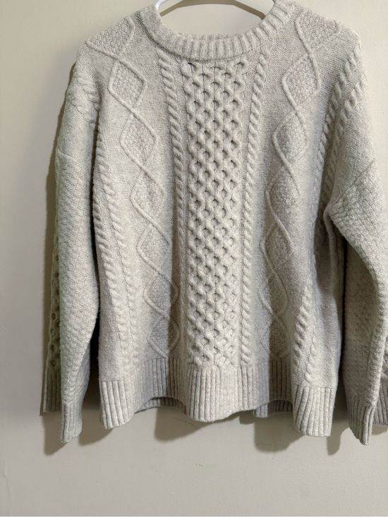 Cyrus Sweaters - Cyrus Cream Cable Knit Scoop Neck Sweater